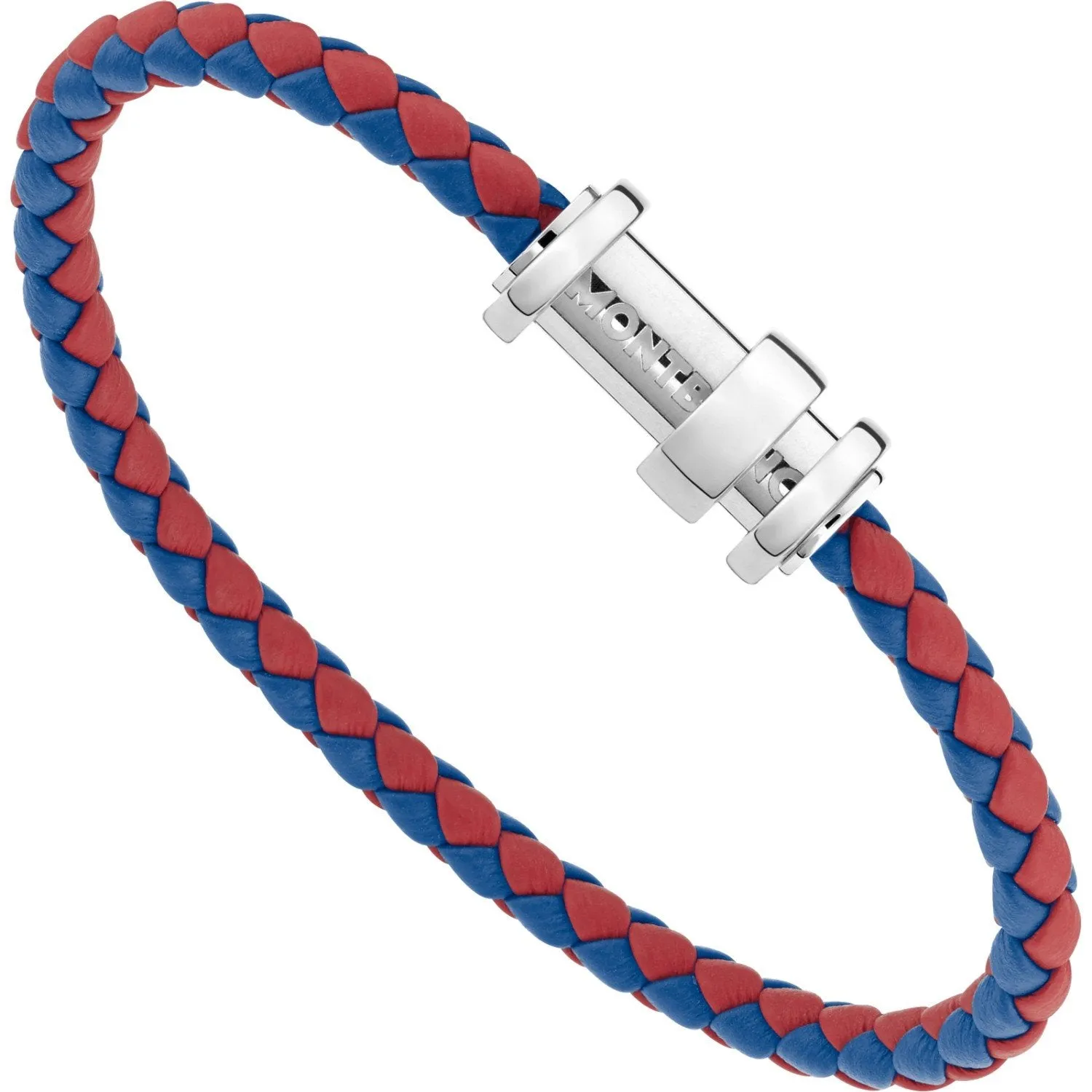 Montblanc wrap bracelet me intertwined red blue leather medium size 12378763