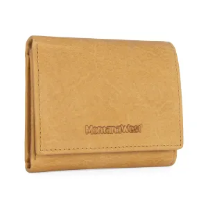 MWS04-W001   Montana West Genuine Leather Tri-Fold  Wallet For Men Woman