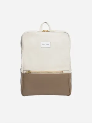Natural Cotton Canvas Two-Tone Daypack | Sand & Mocha