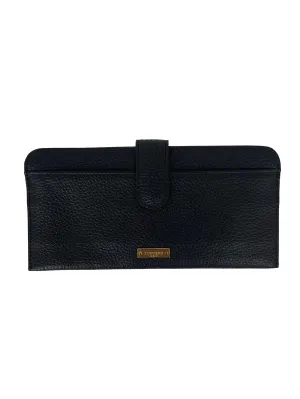 Navy Leather Long Wallet