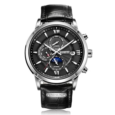 Nesun Luxury Automatic Chrono style Watch with day date month complication. Sapphire crystal