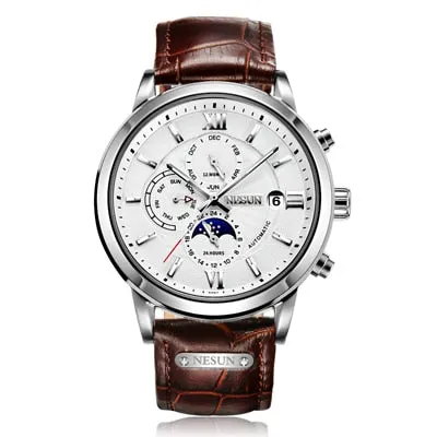 Nesun Luxury Automatic Chrono style Watch with day date month complication. Sapphire crystal