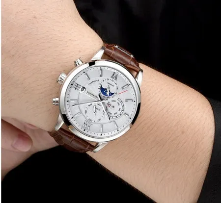 Nesun Luxury Automatic Chrono style Watch with day date month complication. Sapphire crystal