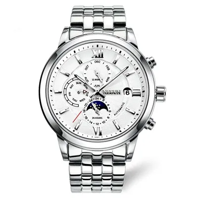 Nesun Luxury Automatic Chrono style Watch with day date month complication. Sapphire crystal