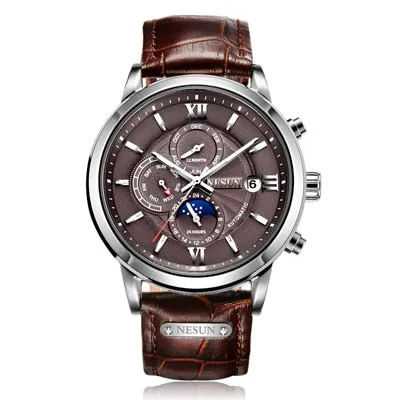Nesun Luxury Automatic Chrono style Watch with day date month complication. Sapphire crystal