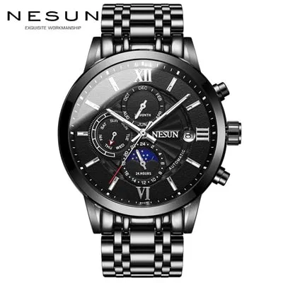 Nesun Luxury Automatic Chrono style Watch with day date month complication. Sapphire crystal