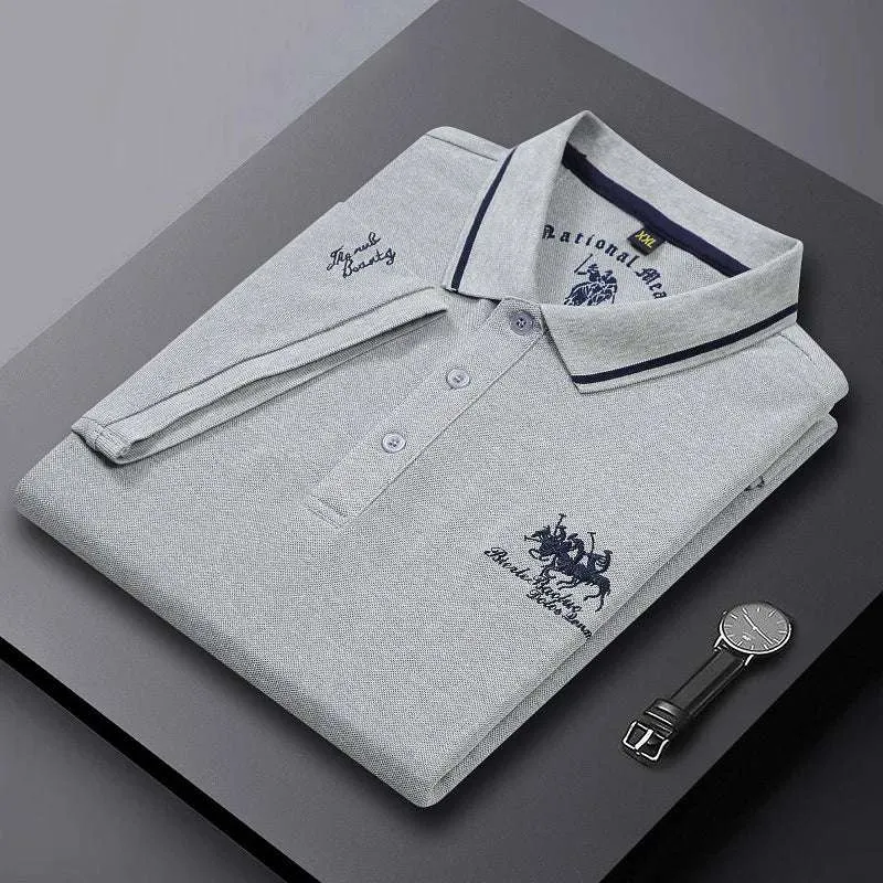 New Summer Korean Embroidered Polo Shirt Men's Luxury Top Casual Lapel Short Sleeve T-shirt Fashion Anti-wrinkle Men T Shirt