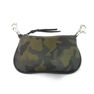 OCF609  Leather Camo Print Hip Bag- Olive