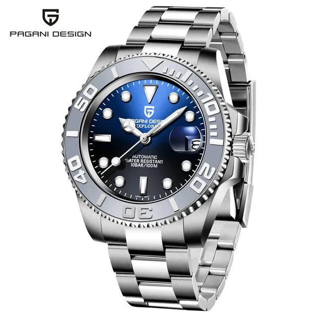 PAGANI DESIGN Automatic Japan NH35A Movement Mechanical Watch with Sapphire Glass 100m Waterproof 40MM