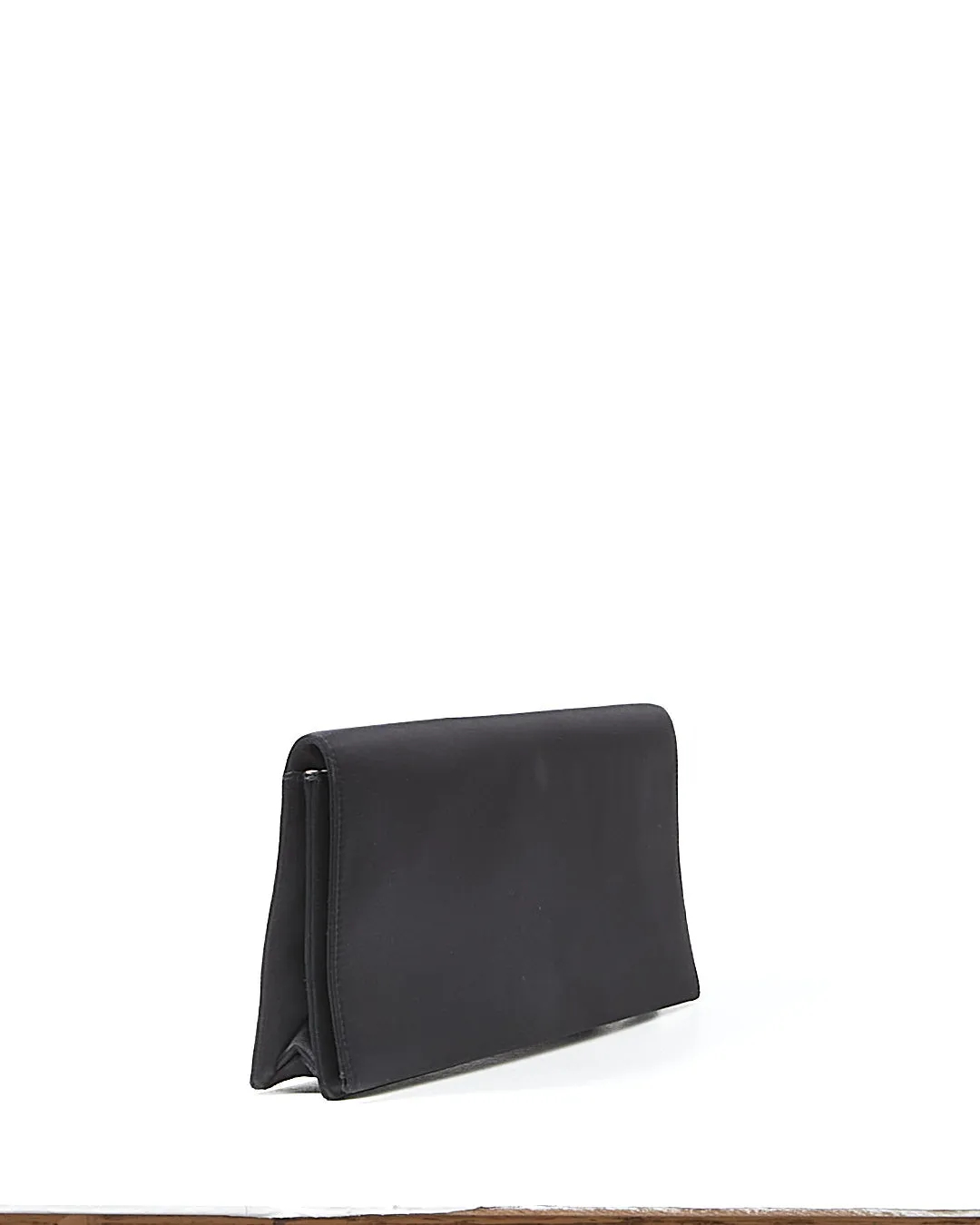 Prada Black Satin Evening Clutch