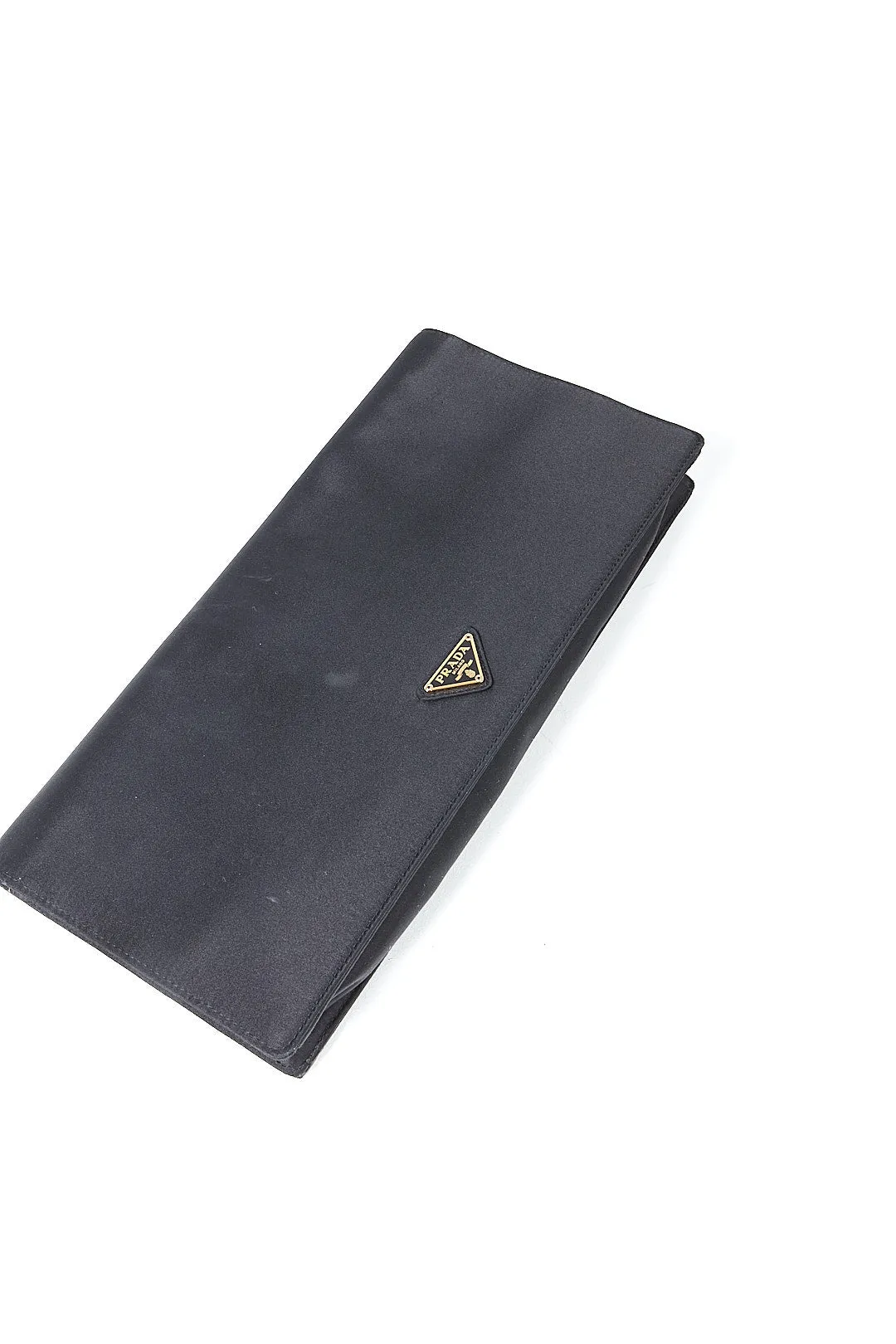 Prada Black Satin Evening Clutch