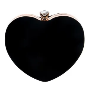 Red Heart Design Women Clutch Small Diamonds Golden Velvet
