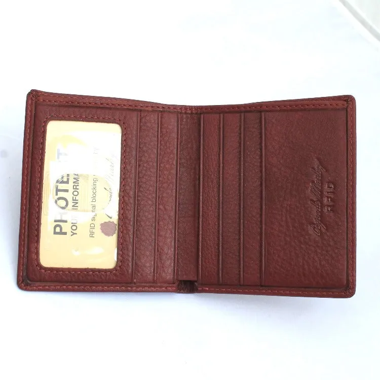 RFID ID Bifold Leather Wallet