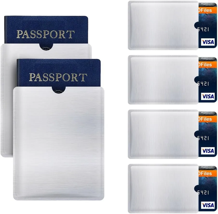 RFID Sleeve Anti Theft 4 Credit Card & 2 Passport Wallet