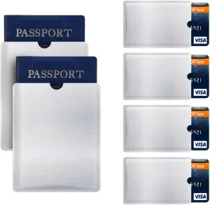 RFID Sleeve Anti Theft 4 Credit Card & 2 Passport Wallet