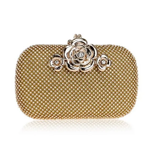 Rhinestones women evening bags metal luxury new lady clutch