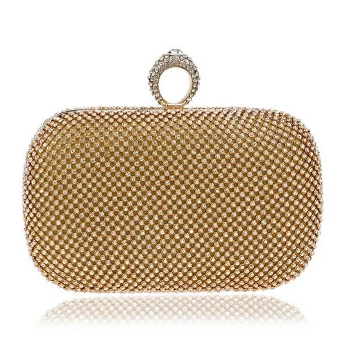 Rhinestones women evening bags metal luxury new lady clutch