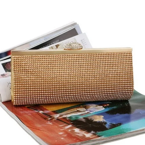 Rhinestones women evening bags metal luxury new lady clutch