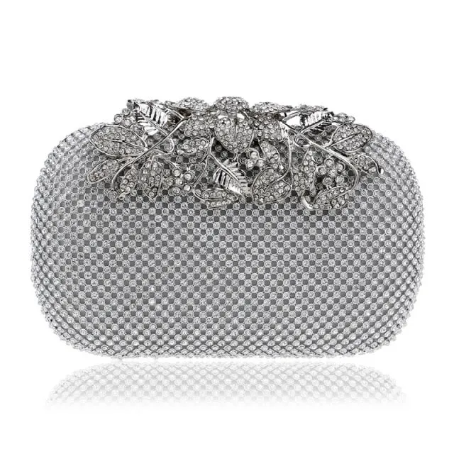 Rhinestones women evening bags metal luxury new lady clutch