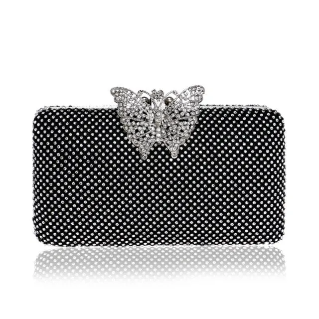 Rhinestones women evening bags metal luxury new lady clutch