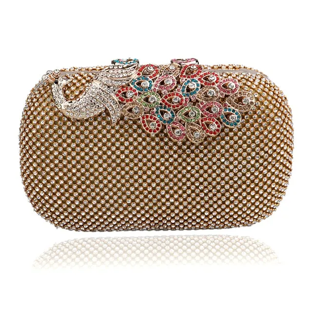 Rhinestones women evening bags metal luxury new lady clutch