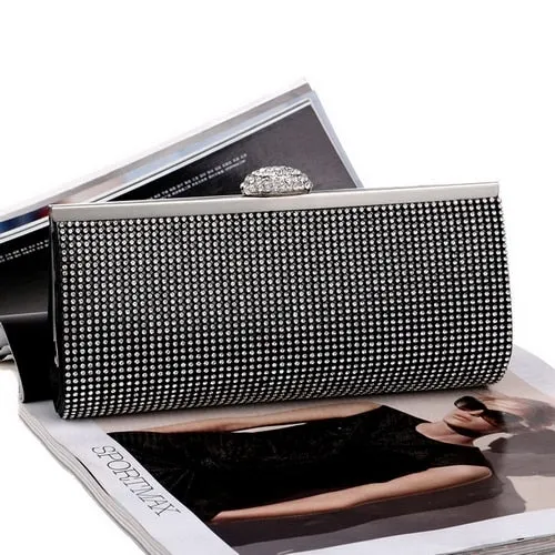 Rhinestones women evening bags metal luxury new lady clutch