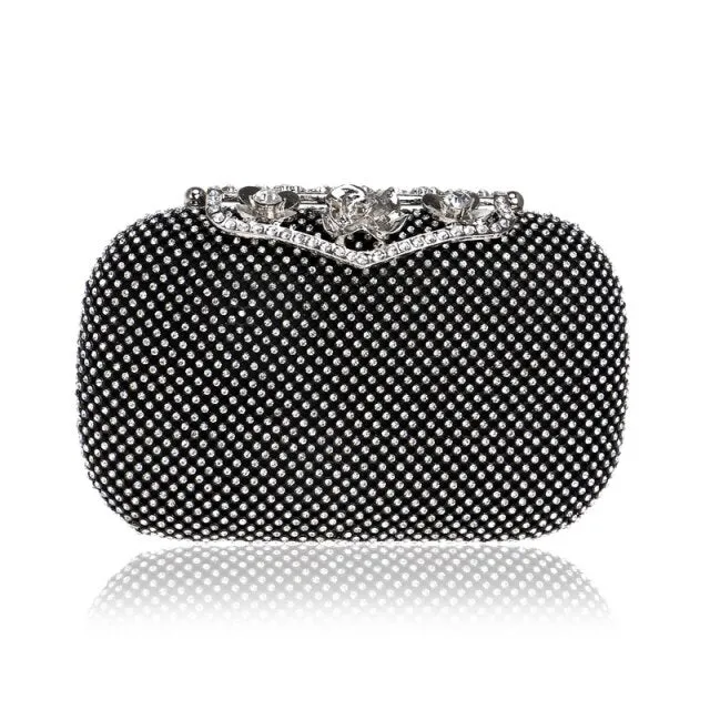 Rhinestones women evening bags metal luxury new lady clutch