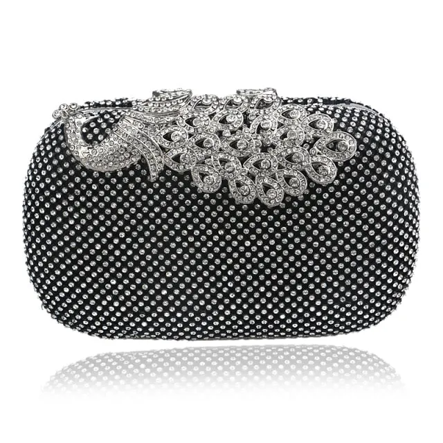 Rhinestones women evening bags metal luxury new lady clutch