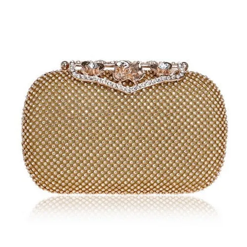 Rhinestones women evening bags metal luxury new lady clutch