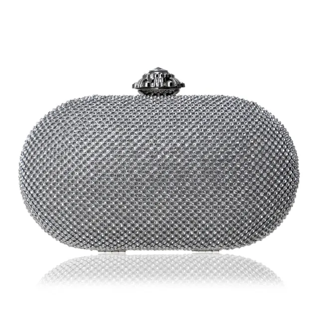 Rhinestones women evening bags metal luxury new lady clutch