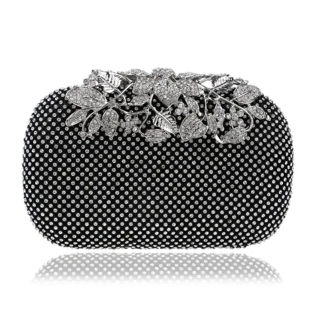 Rhinestones women evening bags metal luxury new lady clutch