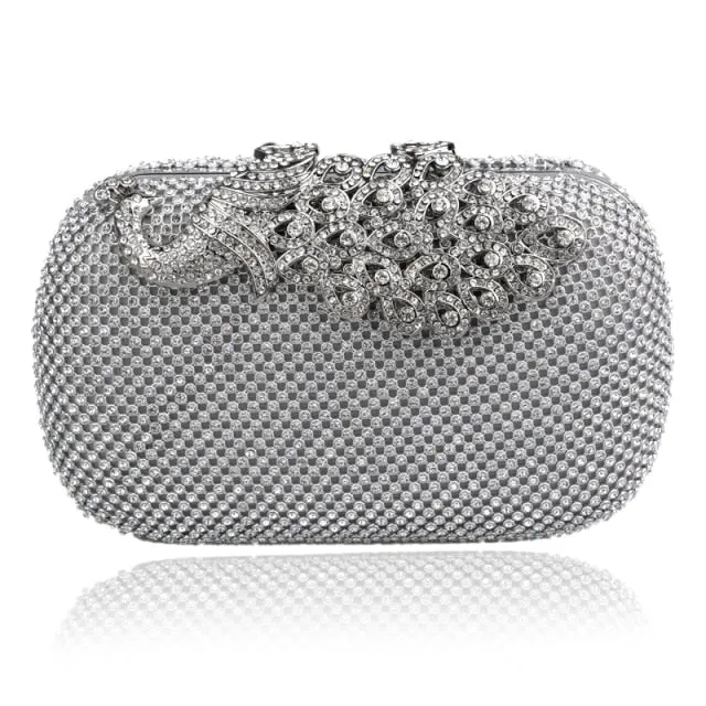 Rhinestones women evening bags metal luxury new lady clutch