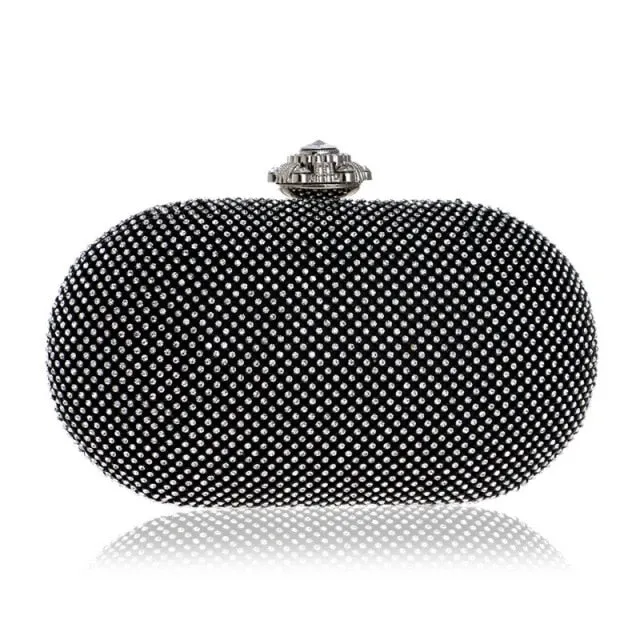 Rhinestones women evening bags metal luxury new lady clutch