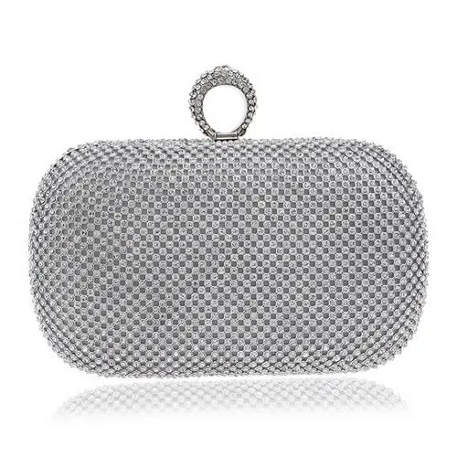 Rhinestones women evening bags metal luxury new lady clutch
