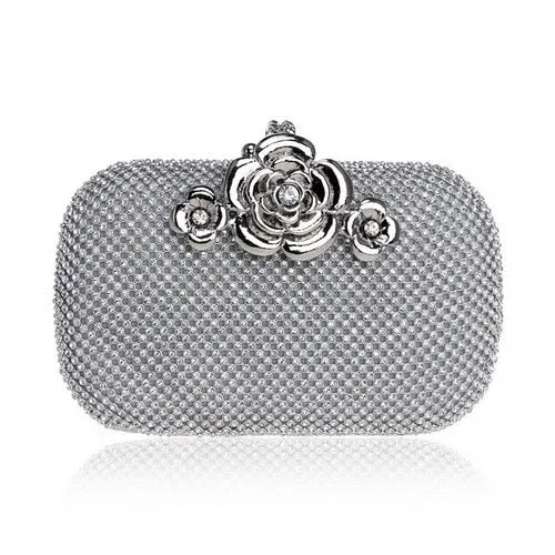Rhinestones women evening bags metal luxury new lady clutch