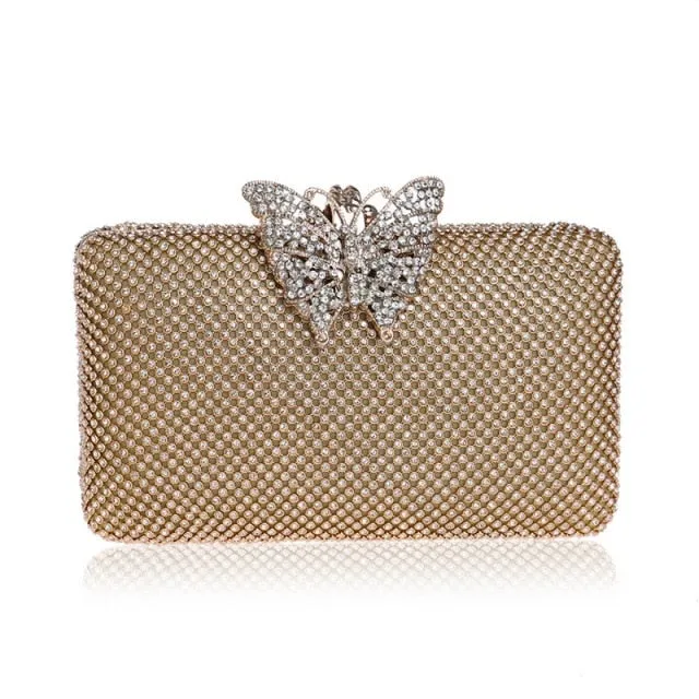 Rhinestones women evening bags metal luxury new lady clutch