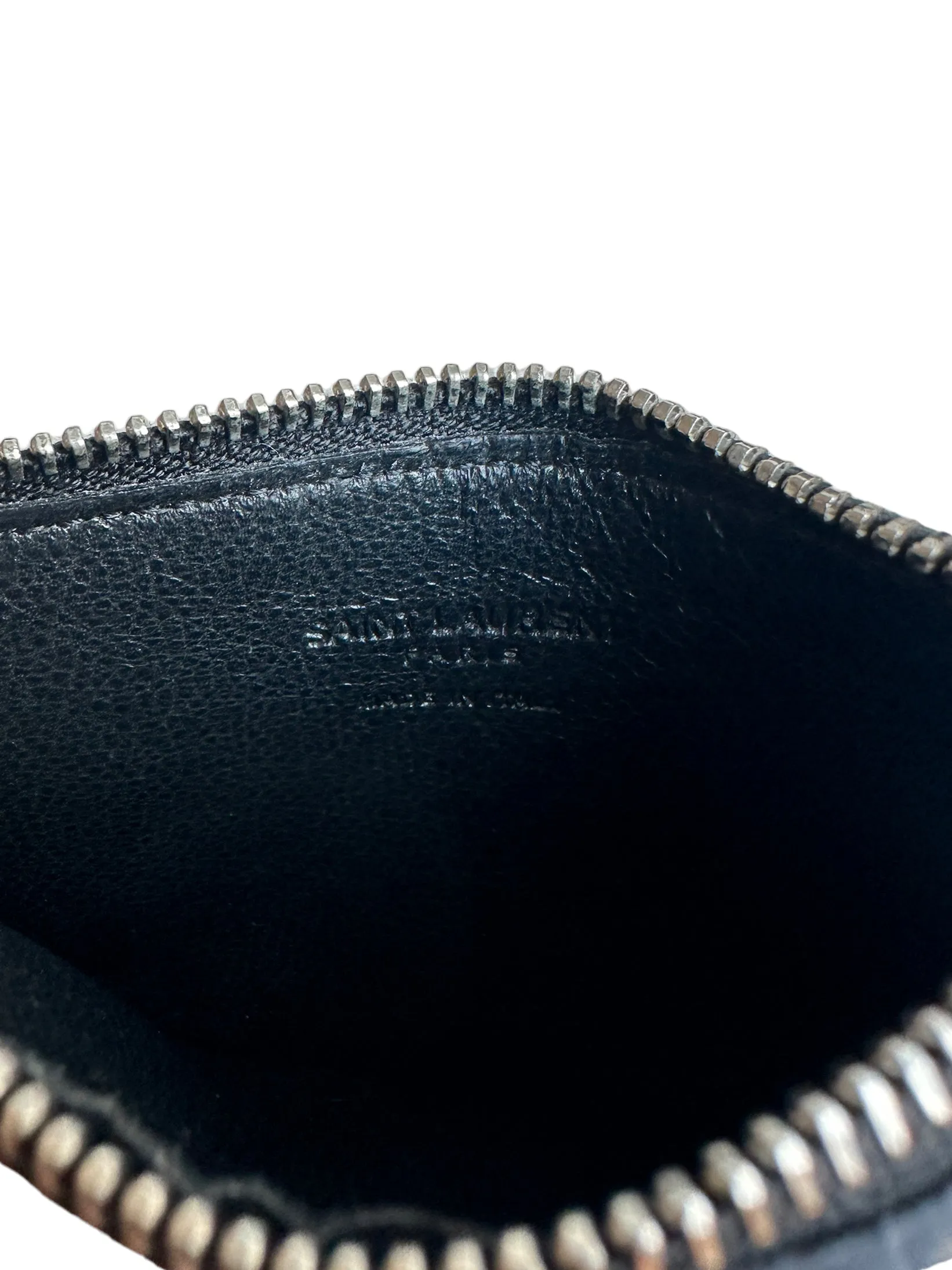 Saint Laurent Black Fragments Zipped Card Case