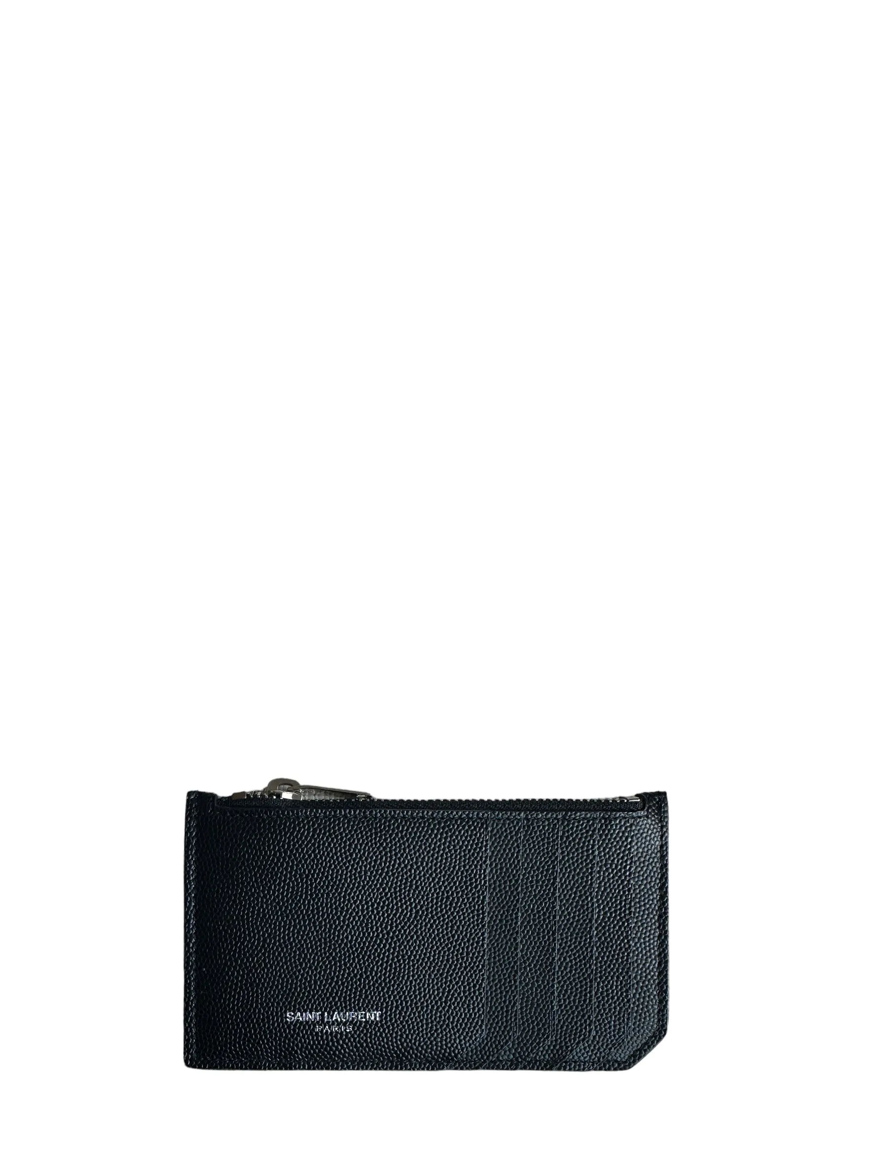 Saint Laurent Black Fragments Zipped Card Case