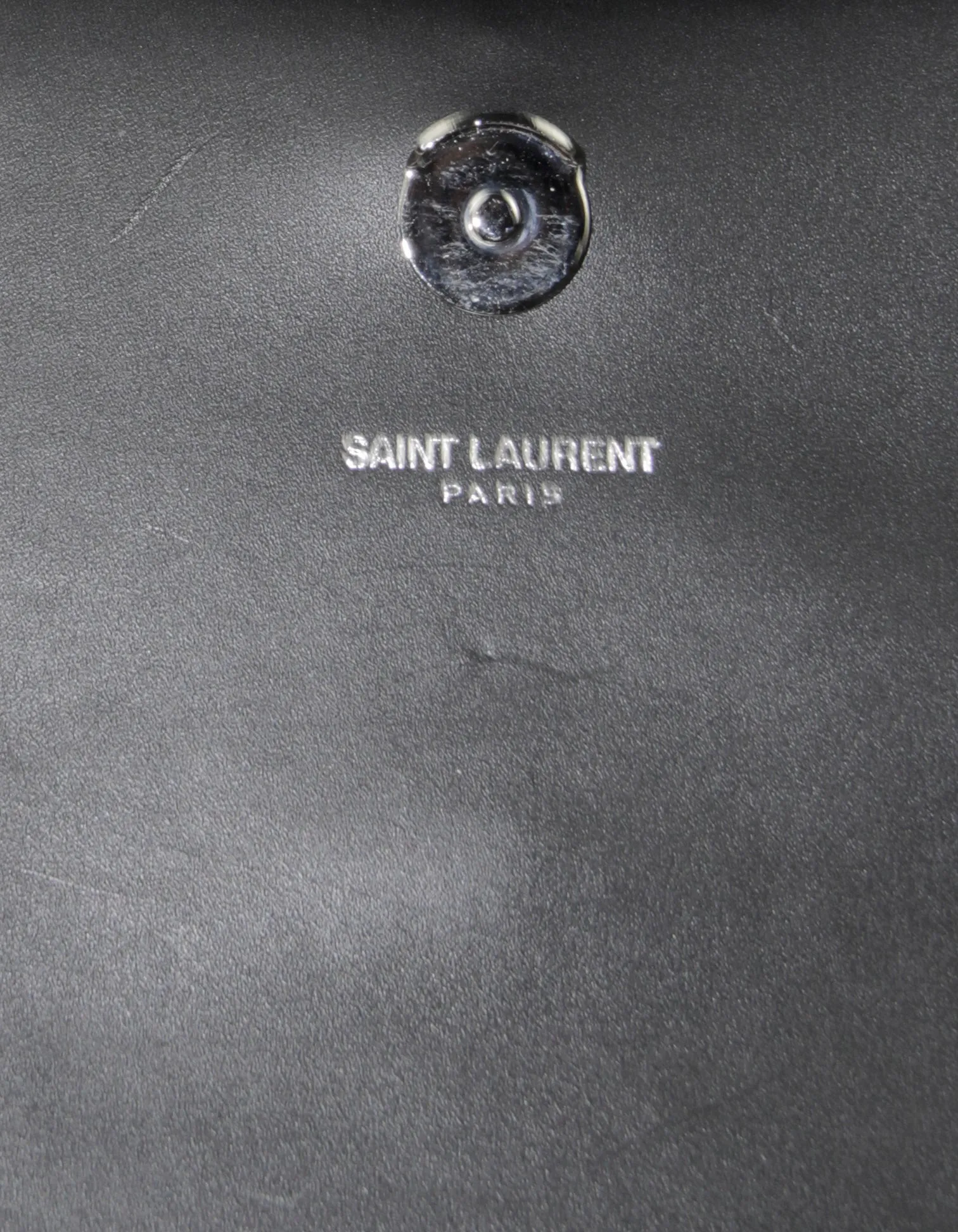Saint Laurent Silver/Black Glitter Leopard Small Monogram Kate Crossbody