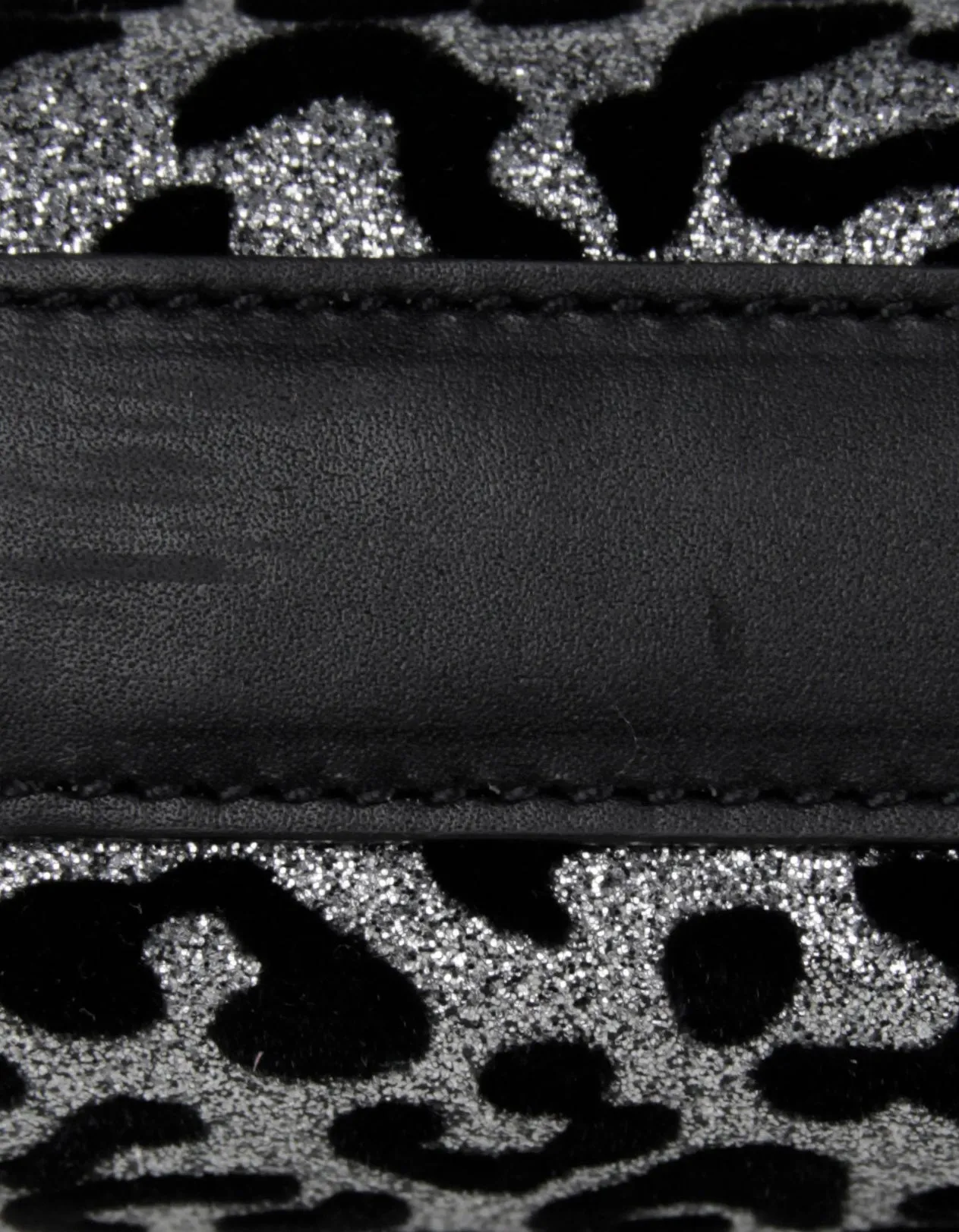 Saint Laurent Silver/Black Glitter Leopard Small Monogram Kate Crossbody
