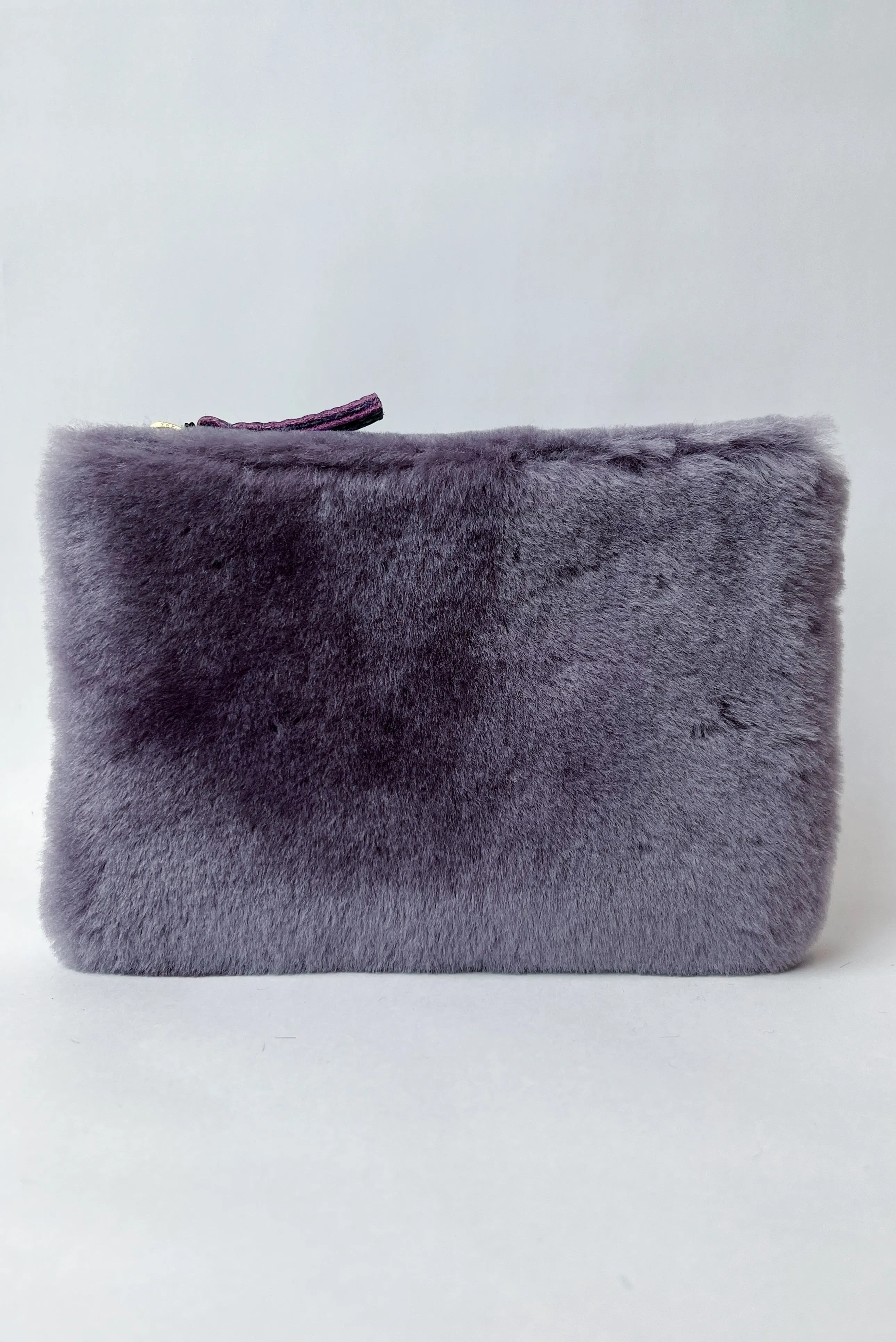 SHEARLING ZIPPER POUCH