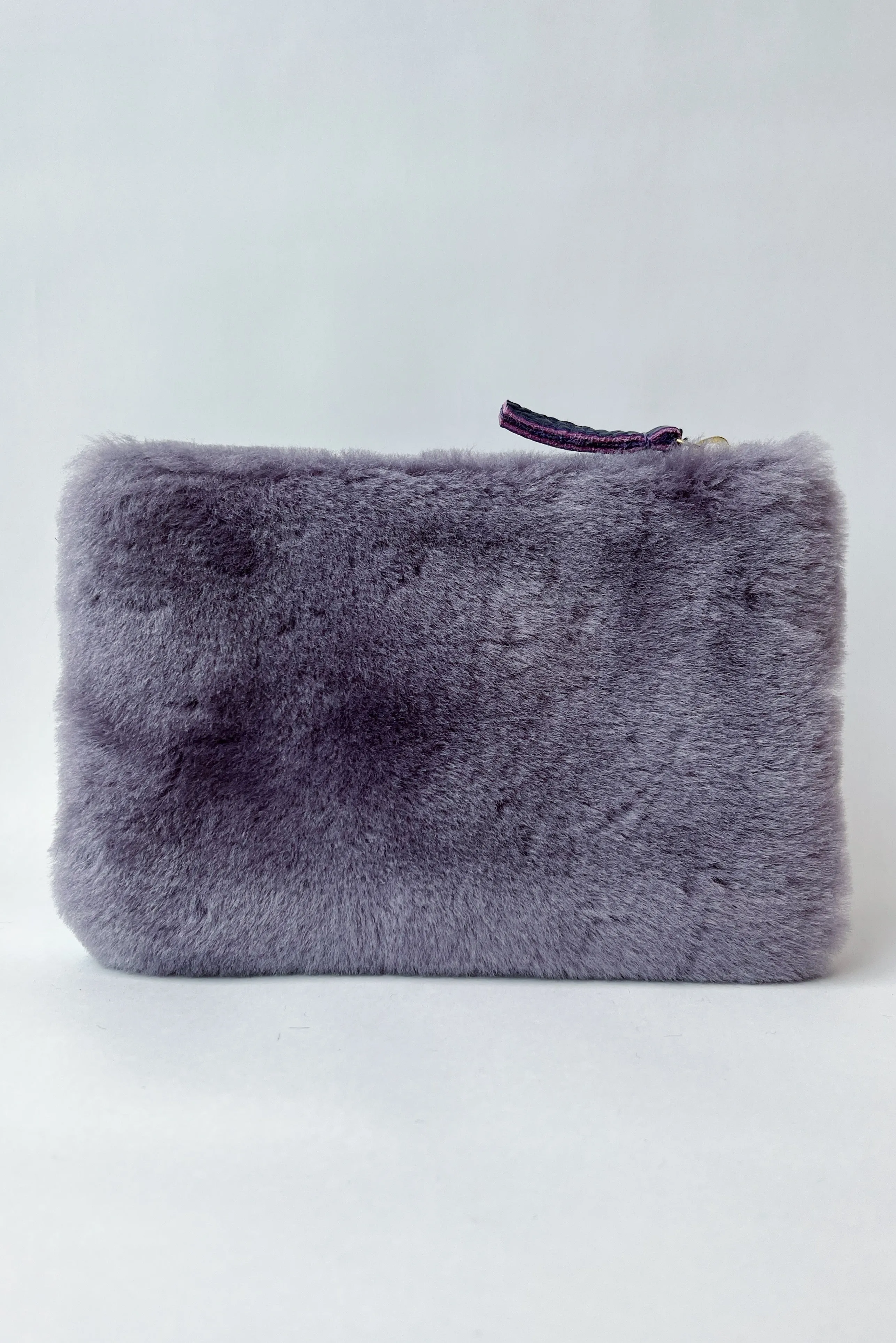 SHEARLING ZIPPER POUCH