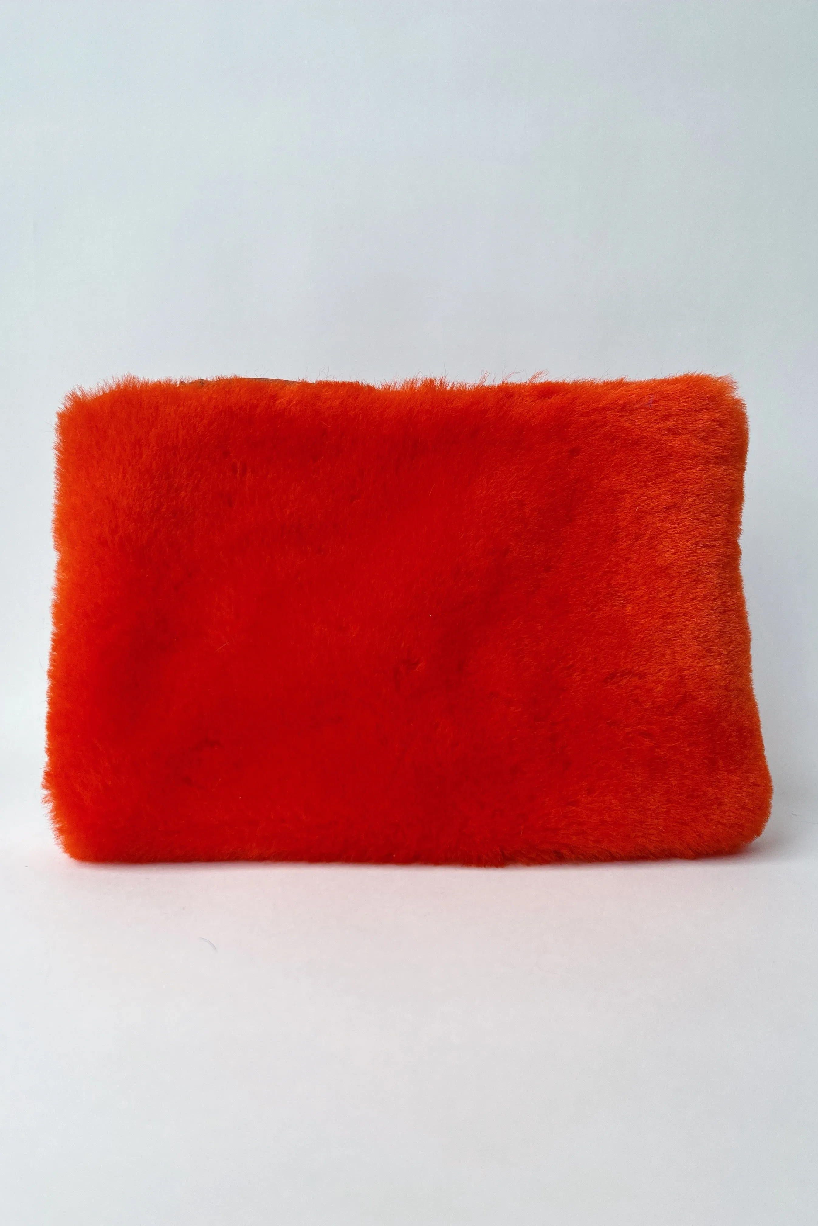 SHEARLING ZIPPER POUCH