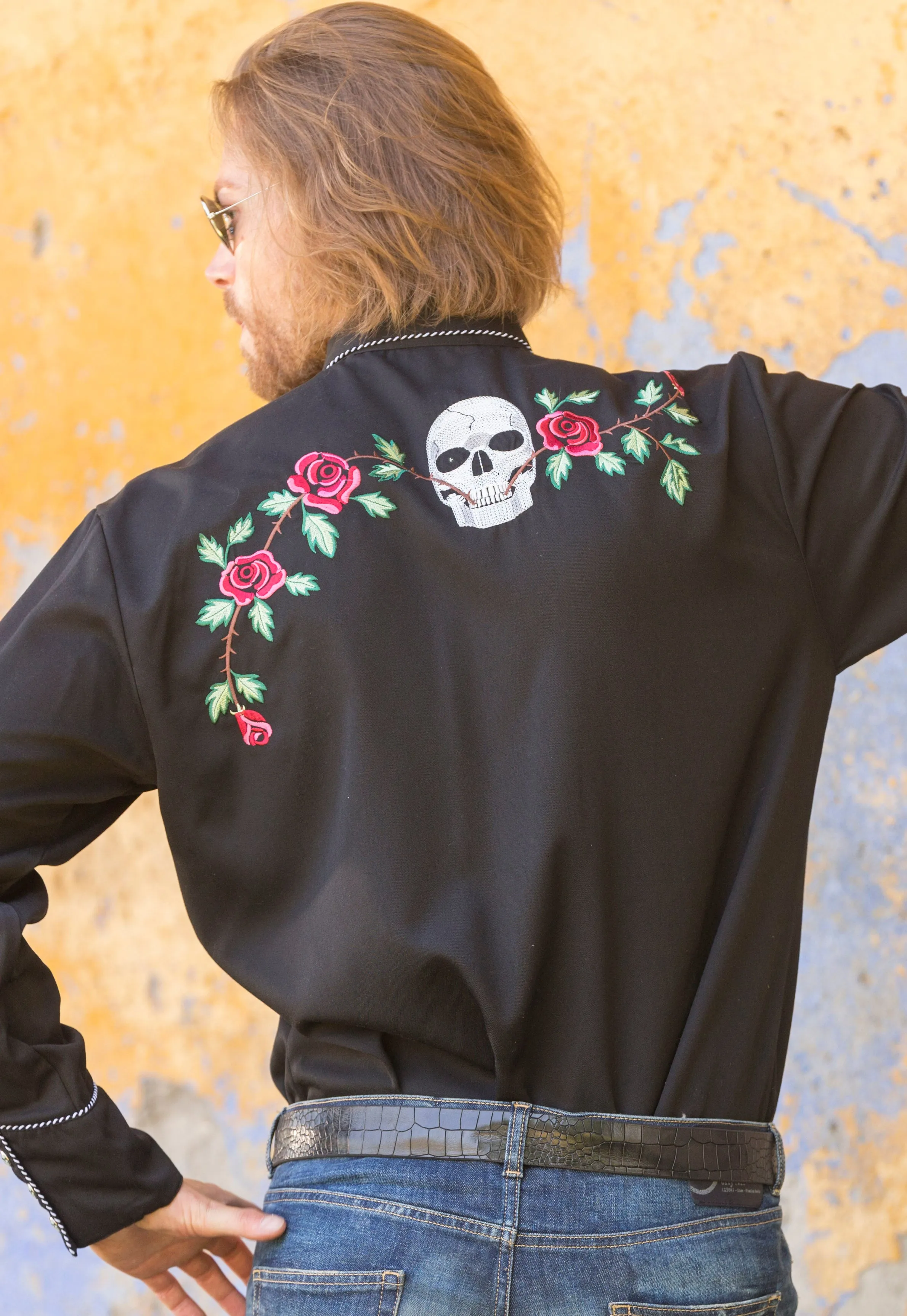 Shirt, Skulls & Roses Western Shirt P-771