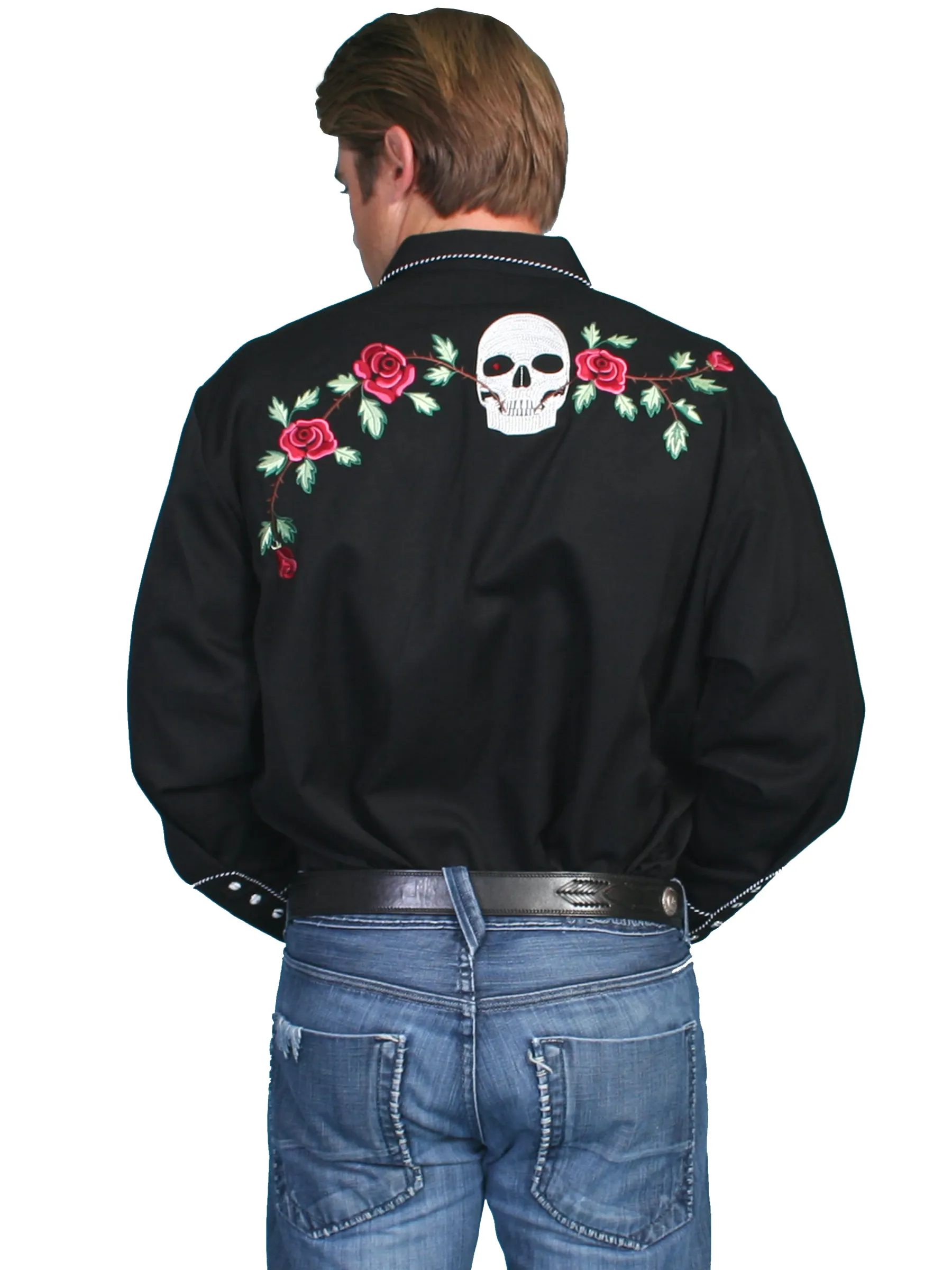 Shirt, Skulls & Roses Western Shirt P-771