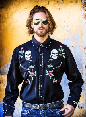 Shirt, Skulls & Roses Western Shirt P-771