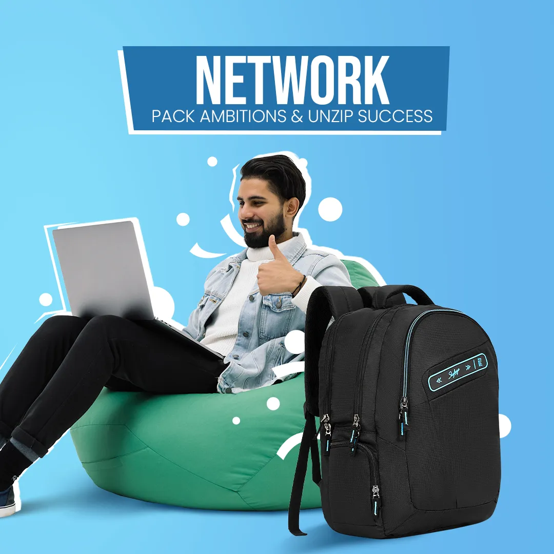 Skybags Network  Laptop Backpack (E) Black
