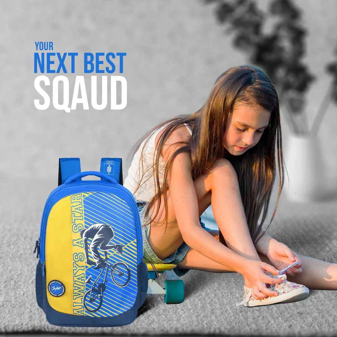 Skybags Squad Pro 01  School Backpack Blue