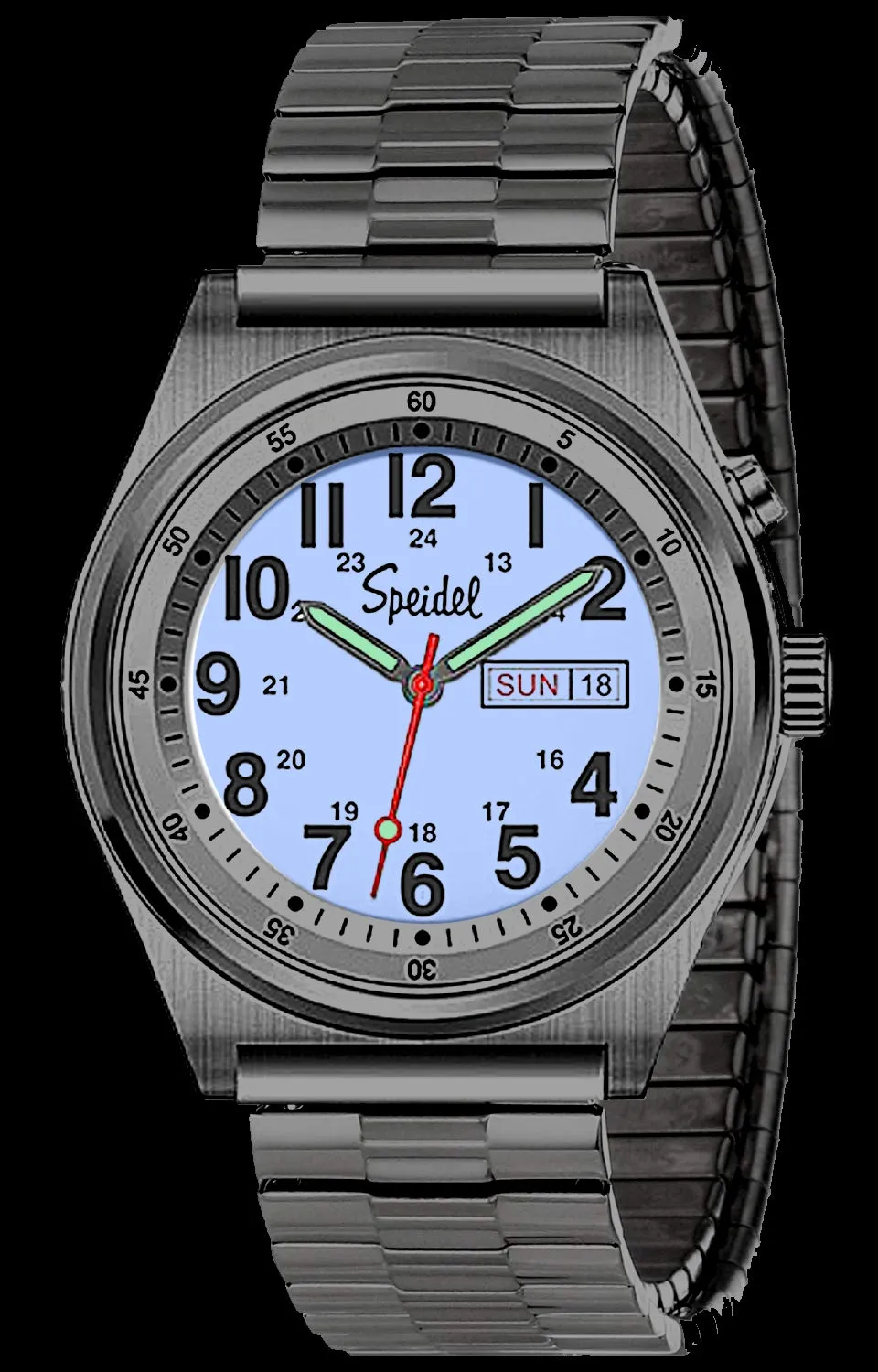 Speidel Men's Lighted Dial Watch, Push-Button Backlight, Twist-O-Flex Bracelet 60332802