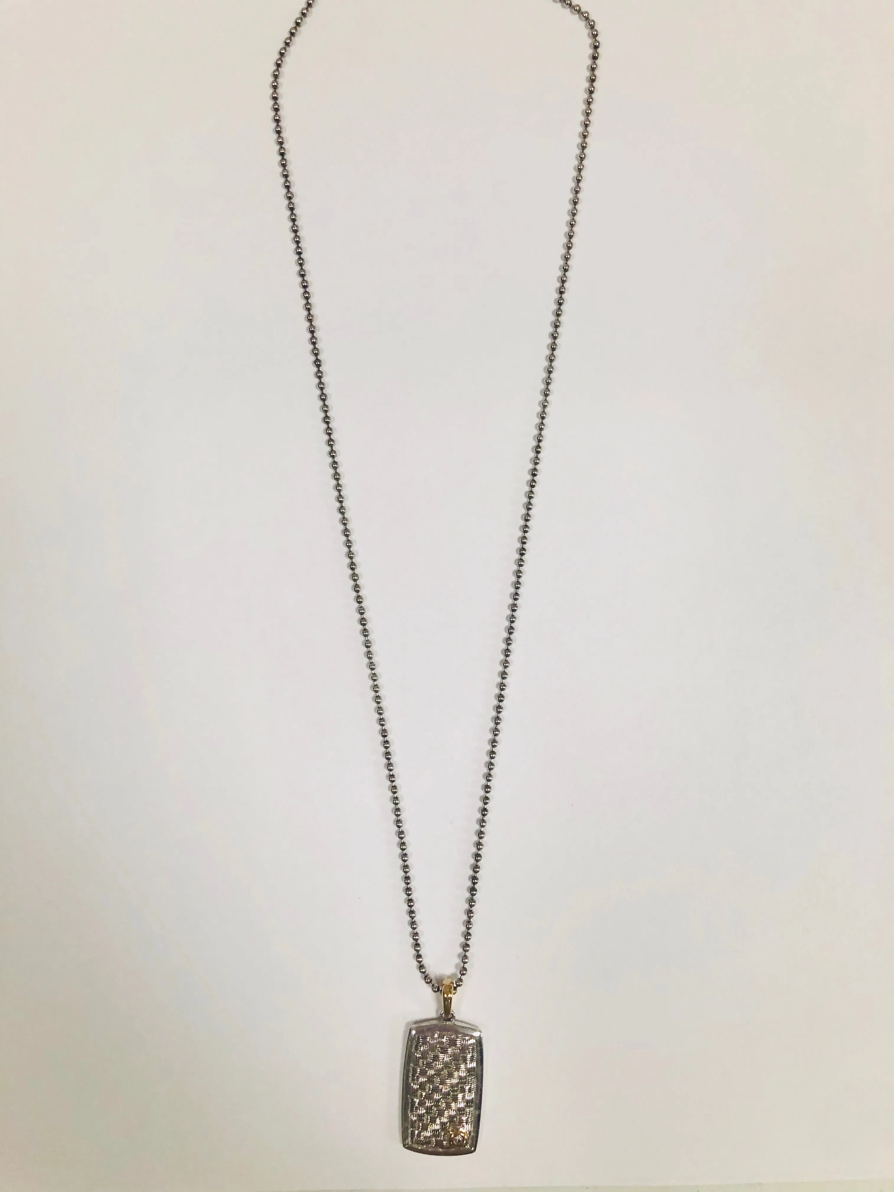 Sterling Silver Dog Tag with Diamond